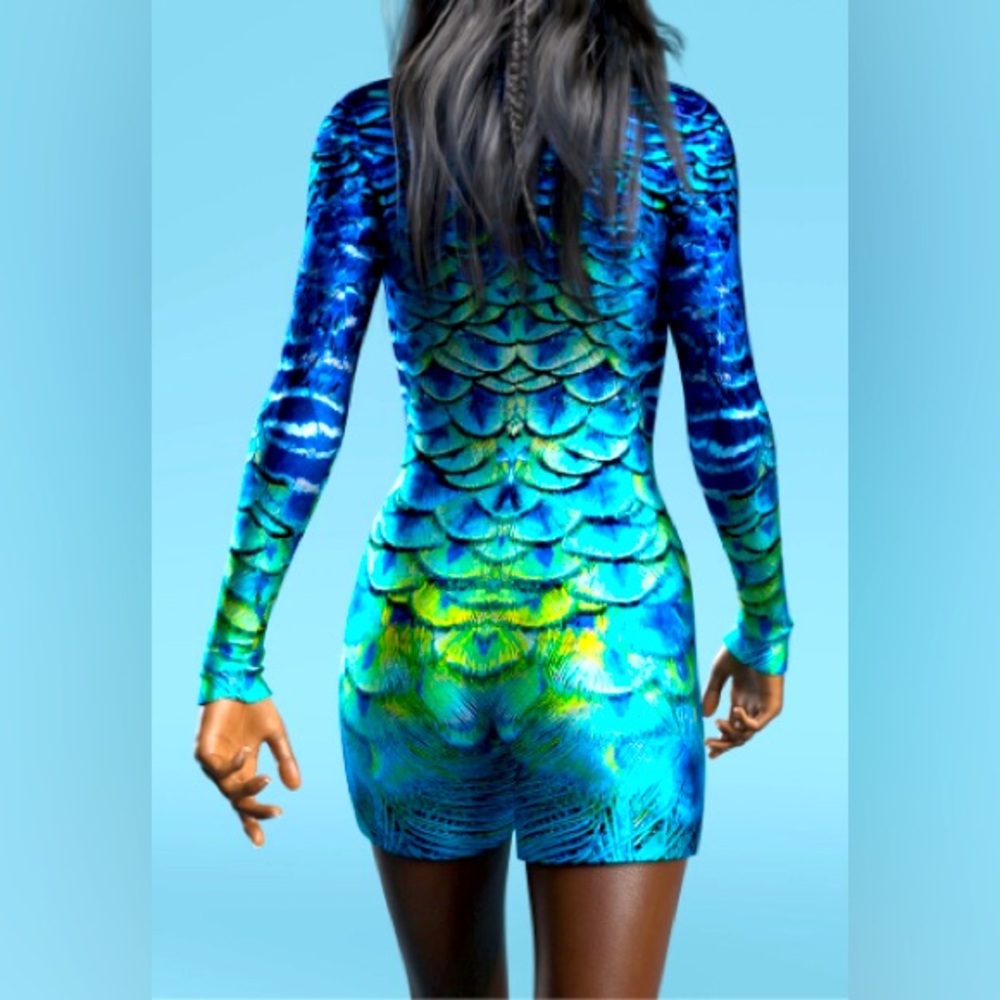 Peacock Rave Bodysuit - Picture 4 of 4